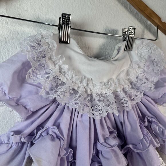 Vintage Martha’s Miniatures Baby Dress 0-3 Months Lavender Ruffles + Bell –Rare! - Picture 2 of 14